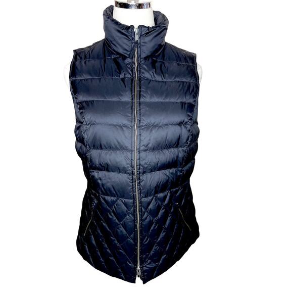 Talbots Women’s S Down Filled Puffer Quilted Vest Zio Pockets Stand Collar EUC - Picture 1 of 11